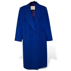 London Fog Royal Blue Double-Breasted Wool Pea Coat